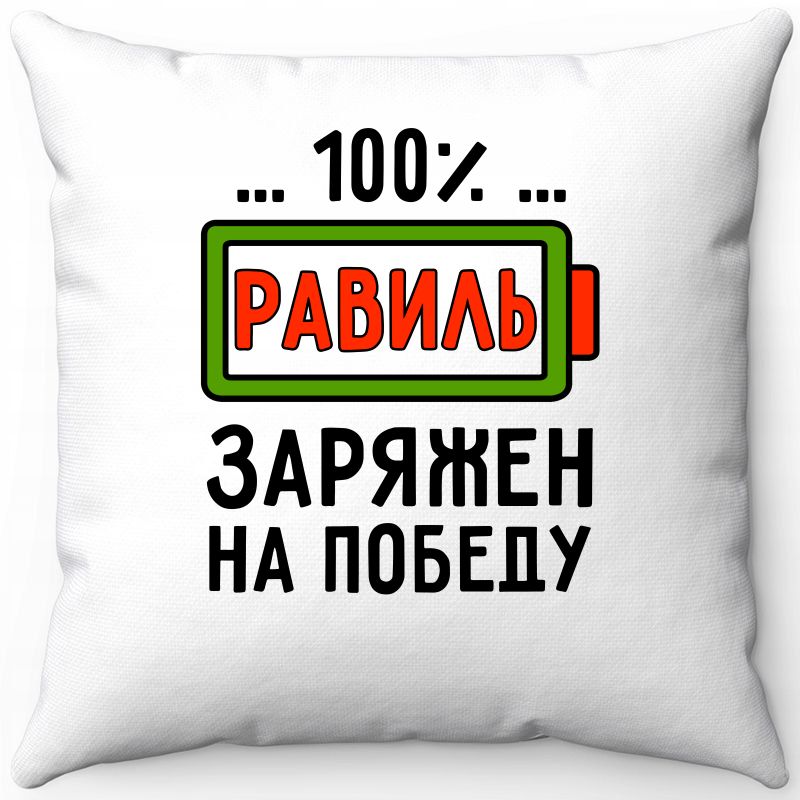 

Подушка декоративная Море Маек Белая 40х40, равиль заряжен на победу, Белый, Белая 40х40