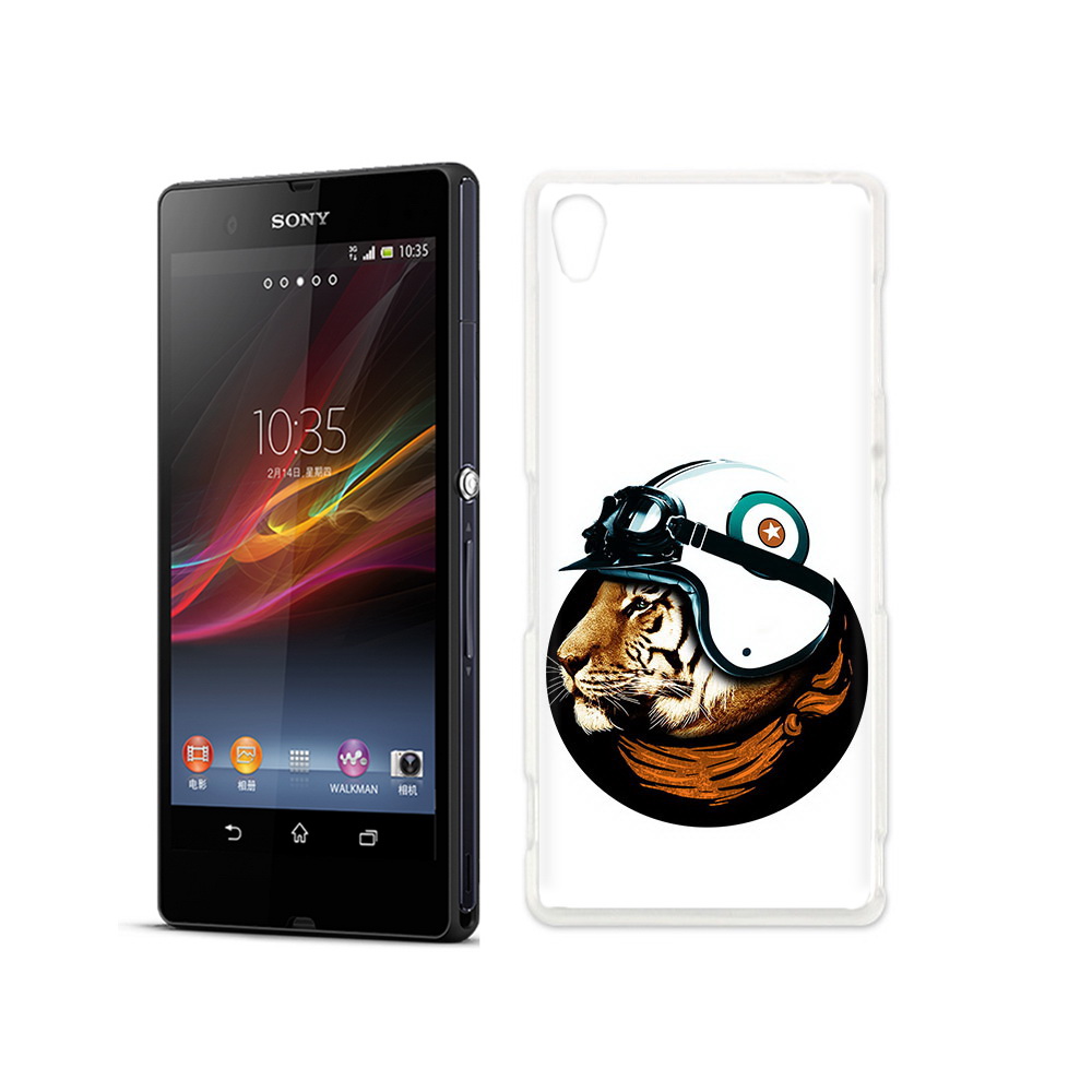 

Чехол MyPads Tocco для Sony Xperia Z Тигр в шлеме, Прозрачный, Tocco