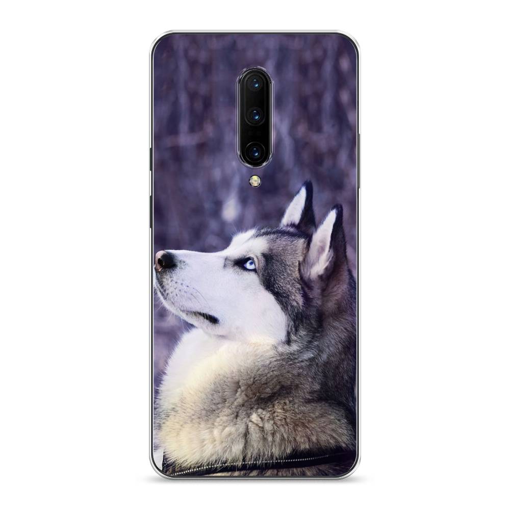 

Чехол на OnePlus 7 Pro "Хаски 1", Фиолетовый;белый, 150850-1