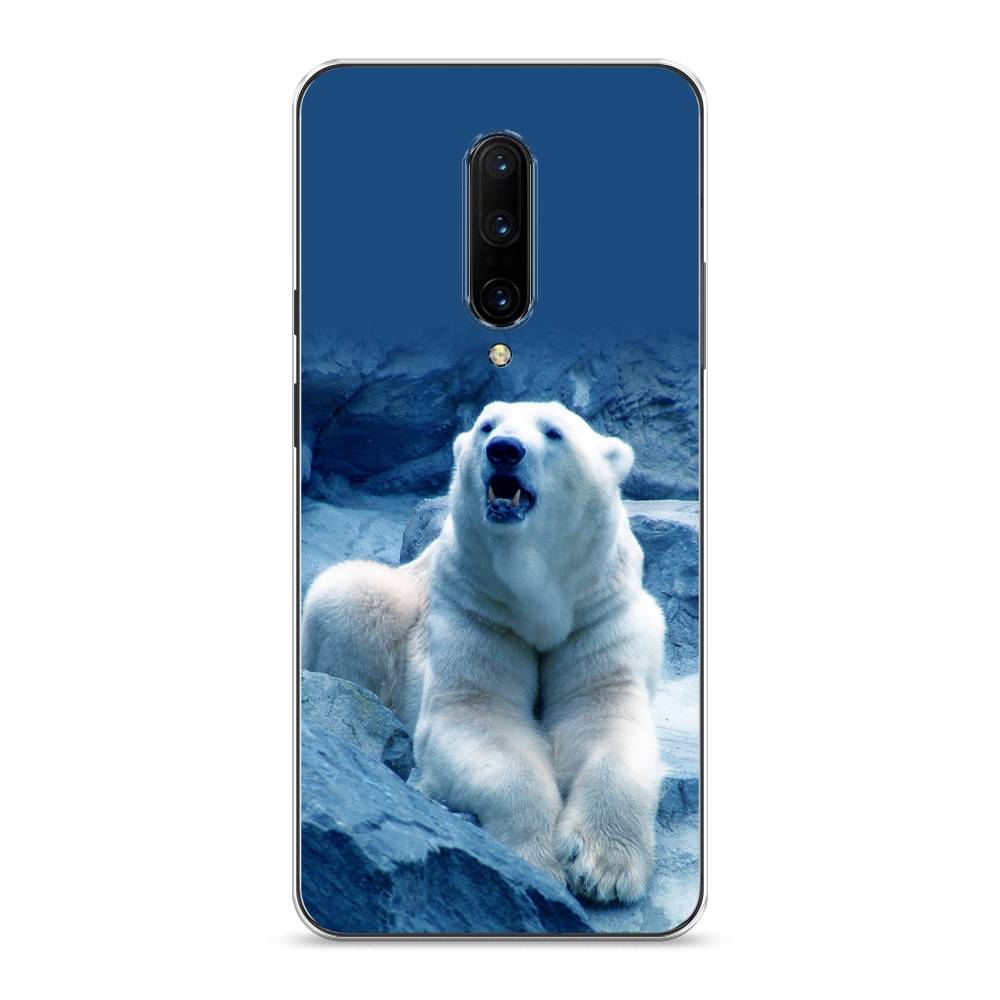

Чехол на OnePlus 7 Pro "Белый медведь", Голубой;белый, 150850-1