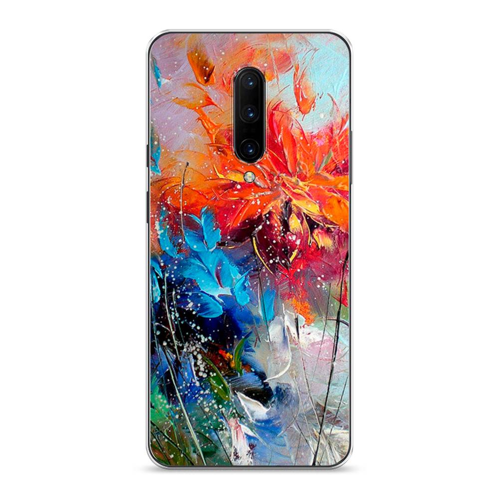 

Чехол на OnePlus 7 Pro "Абстрактные цветы", Оранжевый;синий, 150850-4