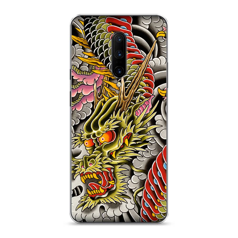 

Чехол на OnePlus 7 Pro "Японский дракон", Желтый;розовый;красный, 150850-4