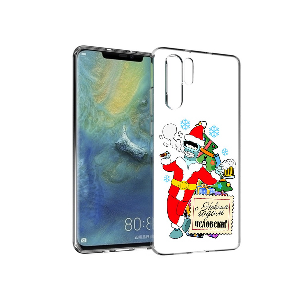Чехол MyPads Tocco для Huawei P30 Pro С новым годом человеки