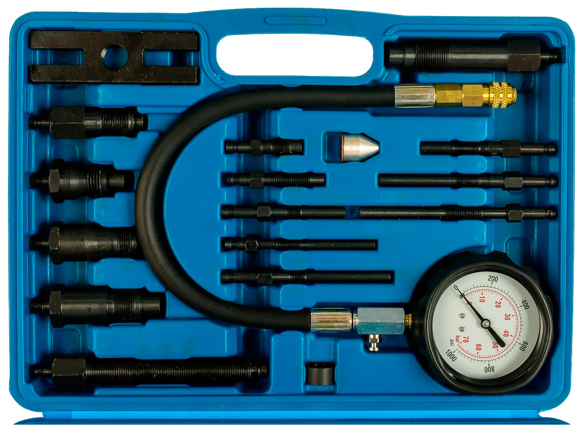 AE&T Компрессометр дизельный 0-1000PSI и 0-70атм с адаптерами для всех дизелей в мире TA-G