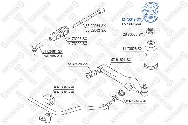 

Опора амортизатора Stellox 1273019SX