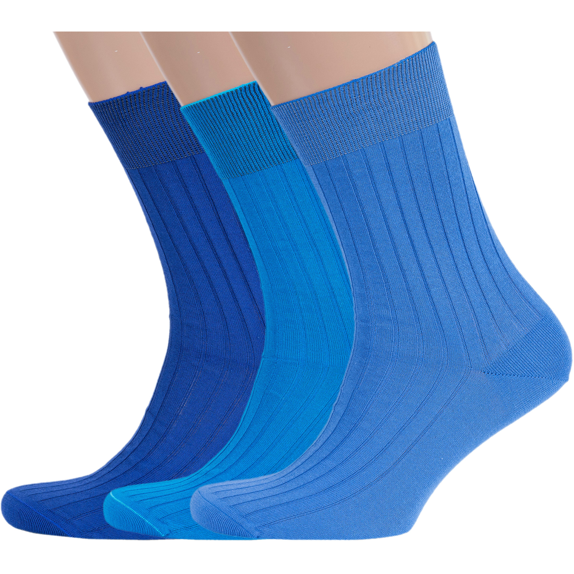 

Комплект носков мужских Rusocks бирюзовых; синих; голубых, 3-М3-11001