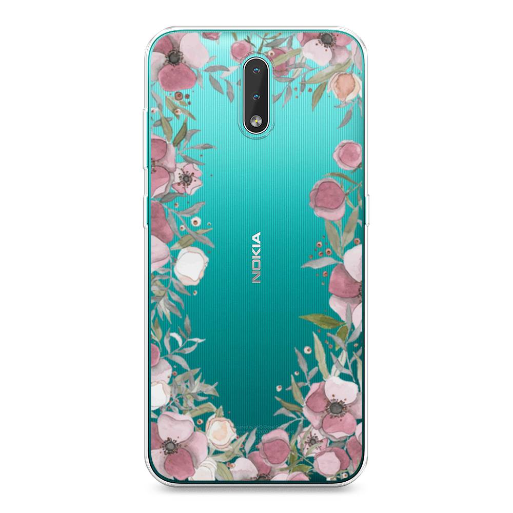 фото Чехол awog "розовая цветочная рамка" для nokia 2.3