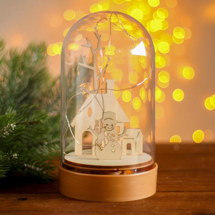 

Новогодний светильник Bazar Дом и снеговик 4926999 белый теплый, Дом и снеговик