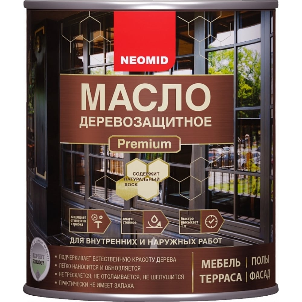 

Деревозащитное масло Neomid Premium 0.75 л, красное дерево Н-маслоPrem-0,75/КрДер