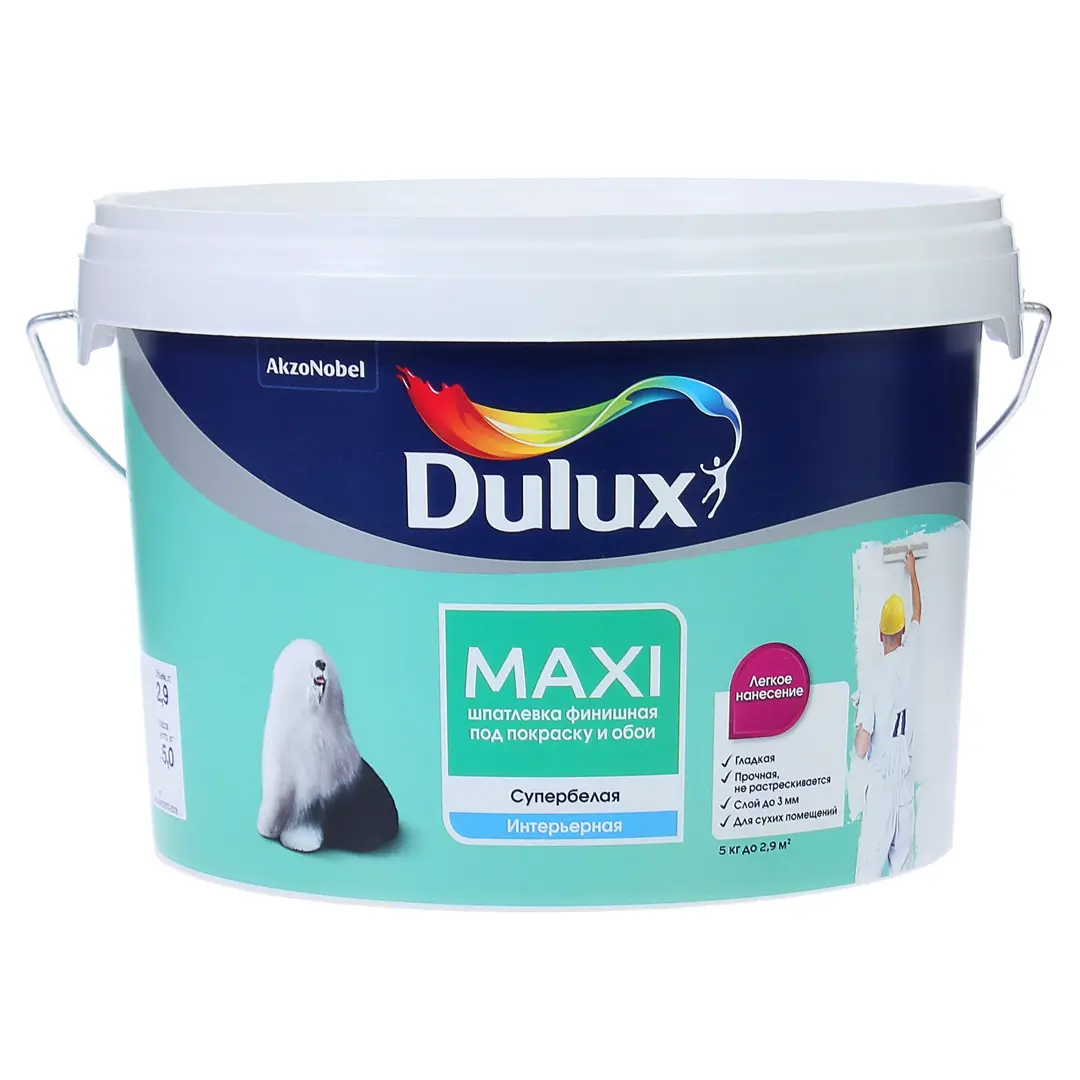 Шпатлёвка мелкозернистая Dulux 5 кг 2949₽