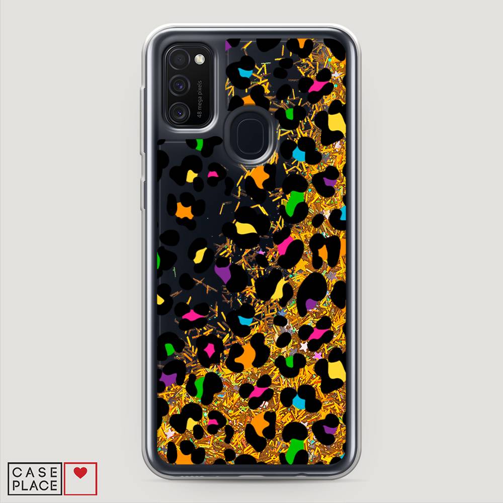 

Жидкий чехол с блестками "Яркий леопард" на Samsung Galaxy M21, 29790-1