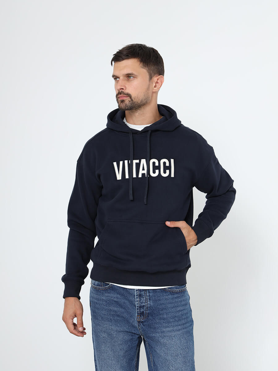 Худи мужское Vitacci TM015 синее 2XL Россия синий