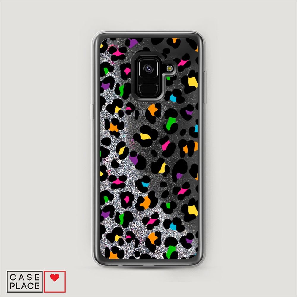 

Жидкий чехол с блестками "Яркий леопард" на Samsung Galaxy A8 2018, 25491-1