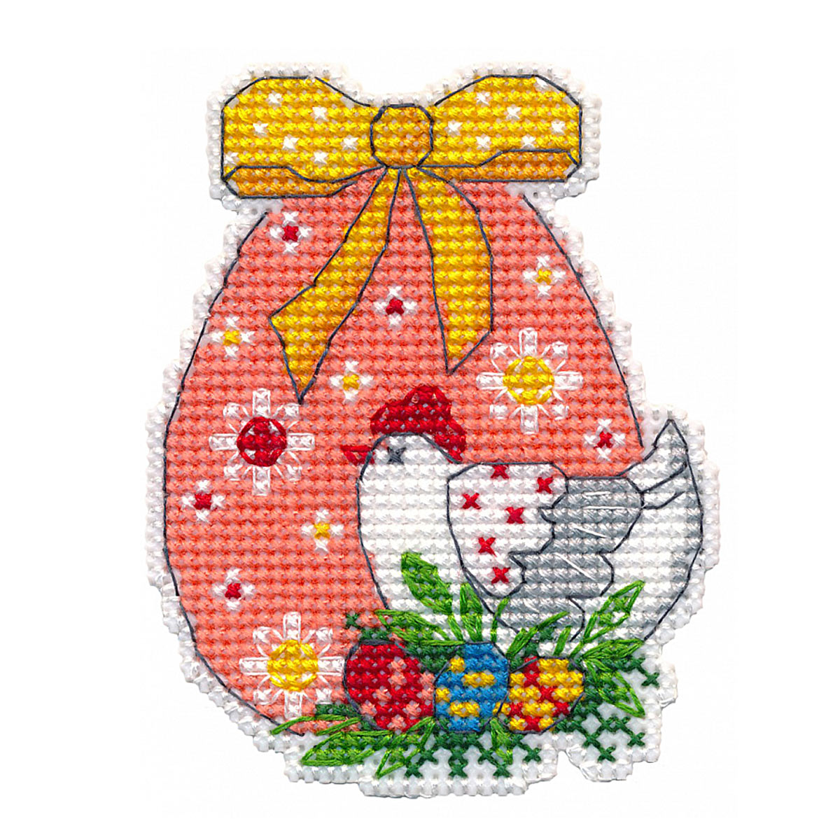 

1463 Магнит на пластиковой канве ОВЕН 'Курочка' 7*9см