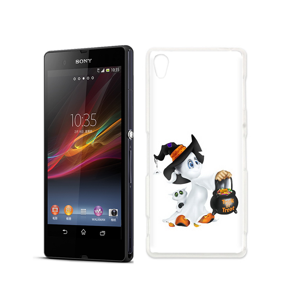 

Чехол MyPads Tocco для Sony Xperia Z Маленький призрак, Прозрачный, Tocco