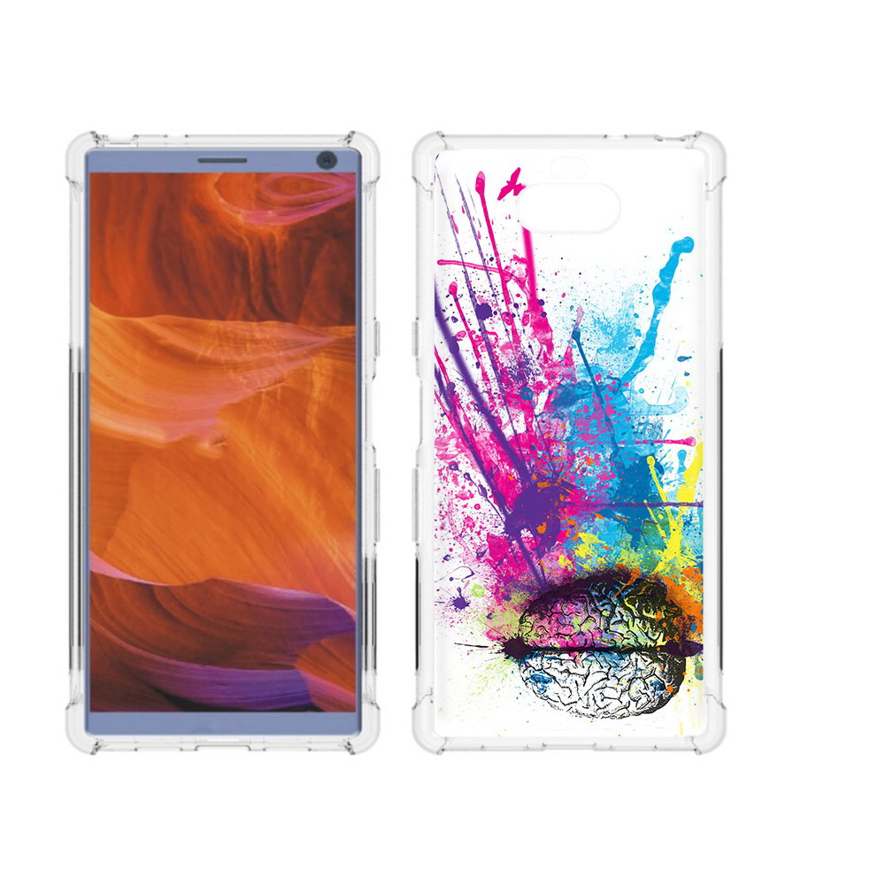 

Чехол MyPads Tocco для Sony Xperia 10 Plus яркий красочный мозг, Прозрачный, Tocco