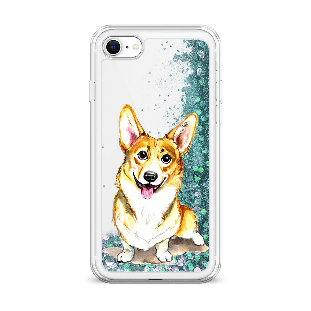 

Жидкий чехол с блестками "Малыш корги" на Apple iPhone SE 2020, 12495-1