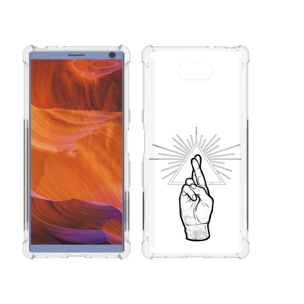 

Чехол MyPads Tocco для Sony Xperia 10 Plus черно белая рука, Прозрачный, Tocco