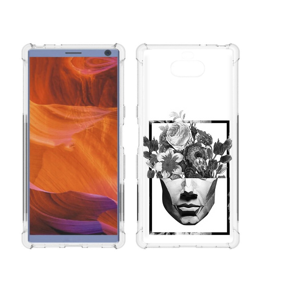 

Чехол MyPads Tocco для Sony Xperia 10 Plus черно белая ваза в абстракции, Прозрачный, Tocco