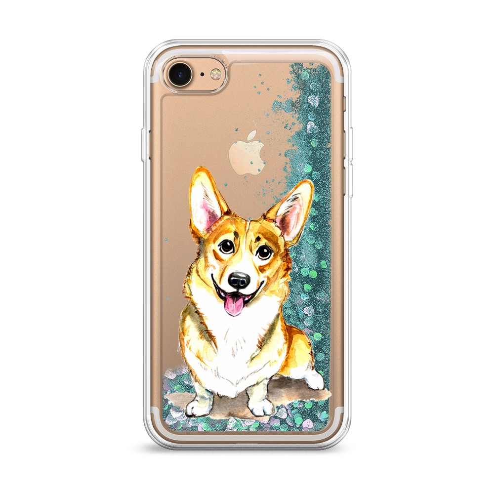 

Жидкий чехол с блестками "Малыш корги" на Apple iPhone 7, 10695-1