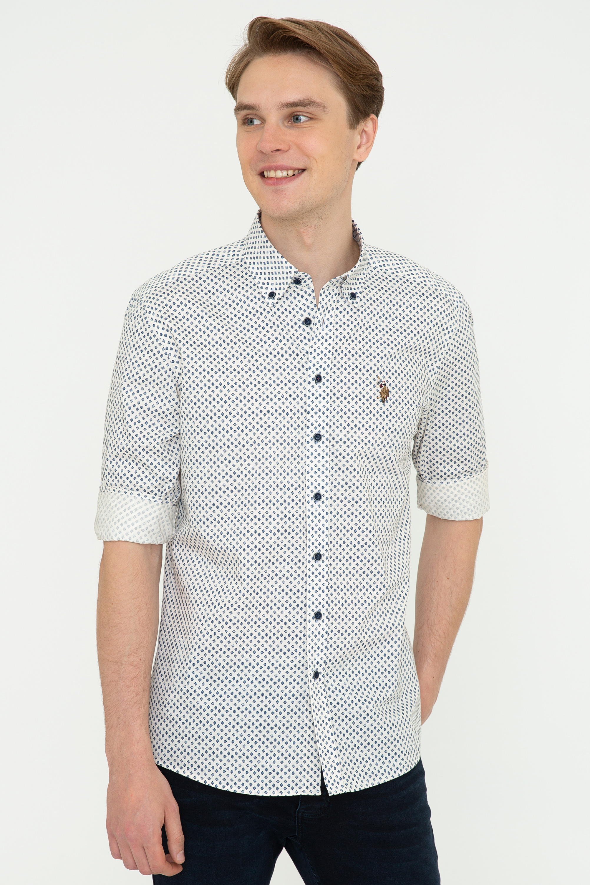 

Рубашка мужская U.S. POLO Assn. G081SZ0040THEODEN белая S, Белый, G081SZ0040THEODEN