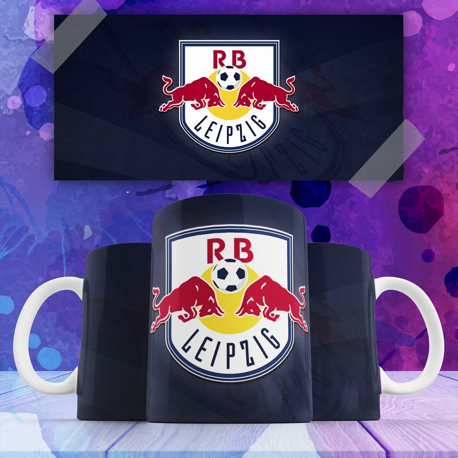 

Кружка с принтом фк РБ Лейпциг RB Leipzig футбольный спортивный клуб 330 мл