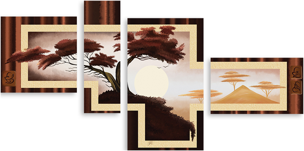 

Картина модульная на холсте Модулка Дерево на холме 90x49 см, 4001