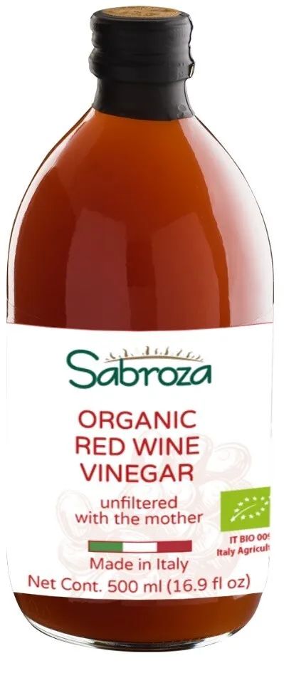 Уксус красный винный Sabroza натуральный нефильтрованный, кислотность 6%, 500 мл