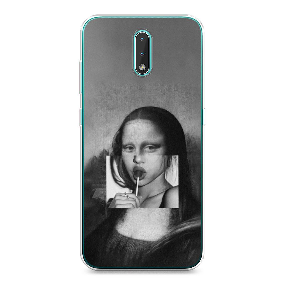 

Чехол Awog на Nokia 2.3 / Нокиа 2.3 "Mona Lisa sucking lollipop", Серый, 123250-9