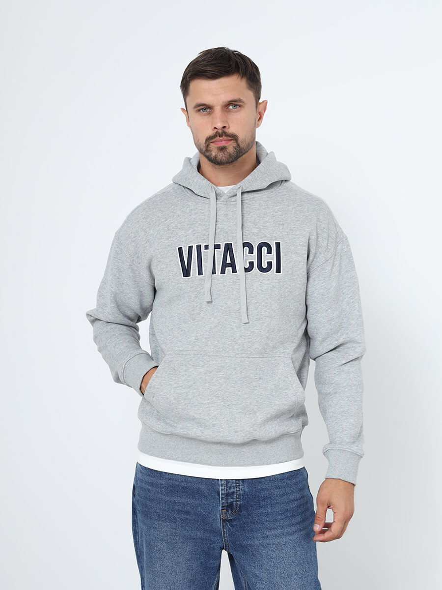 Худи мужское Vitacci TM015 серое 2XL