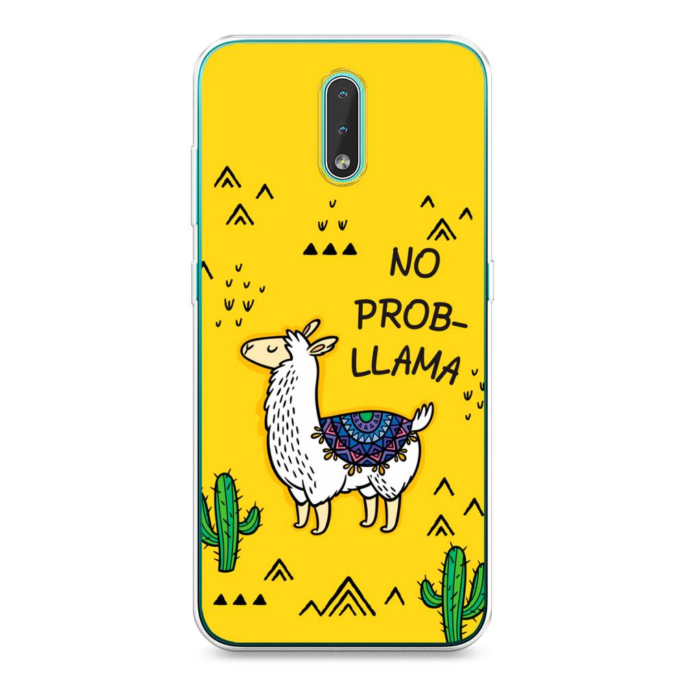 

Чехол Awog на Nokia 2.3 / Нокиа 2.3 "No probLLama", Желтый;черный;синий, 123250-2