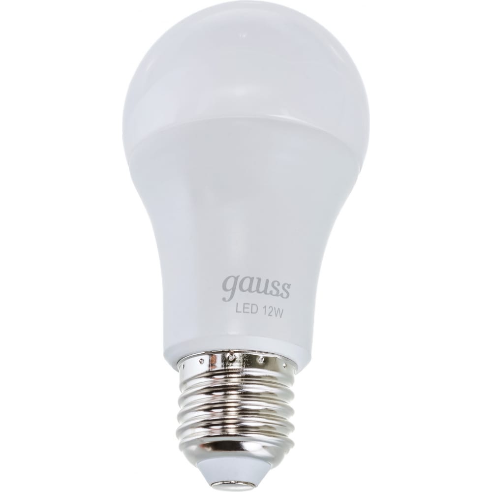 

Лампа Gauss A60 12W 1140lm 4100K Е27 шаговое диммирование LED 1/10/50 102502212-S
