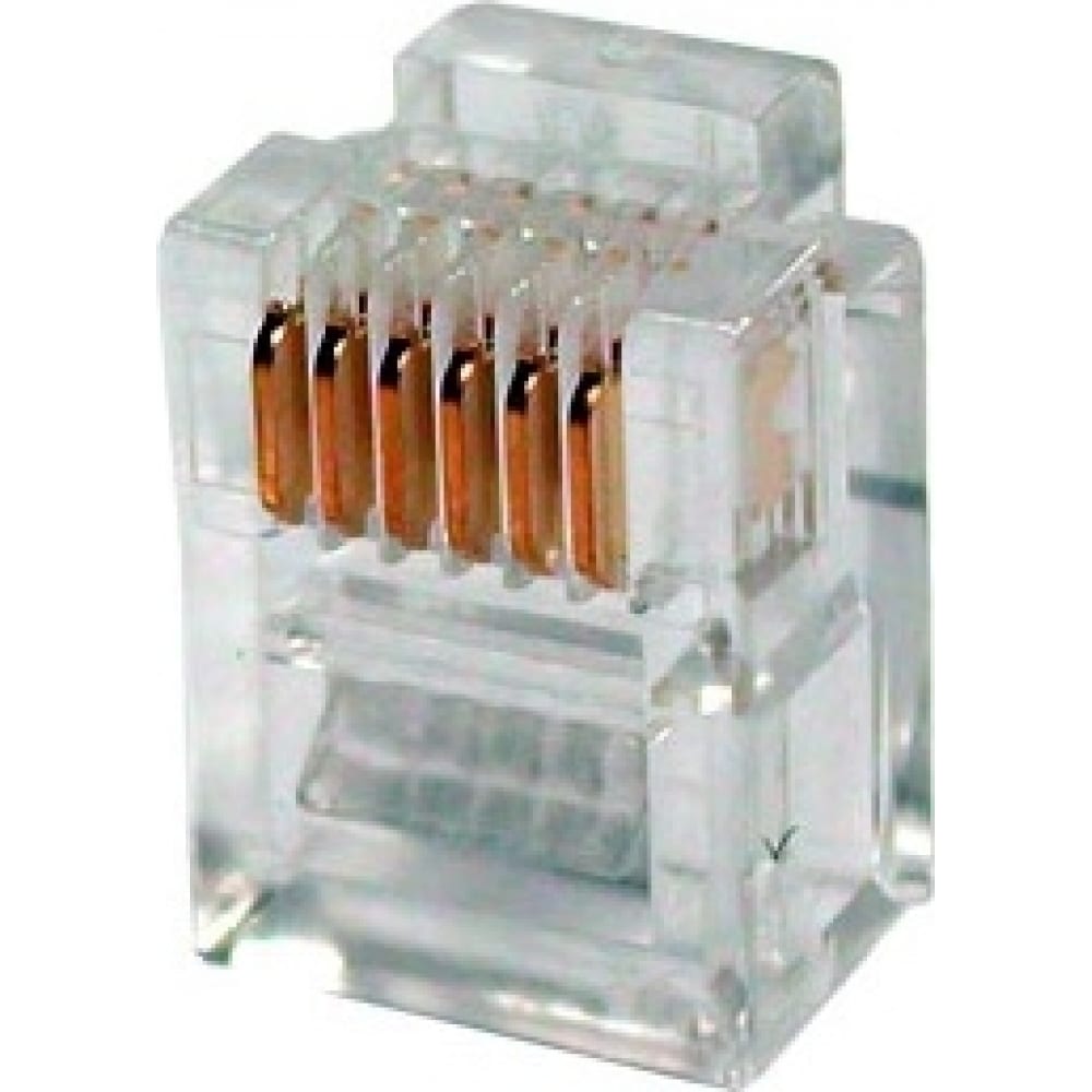 

Коннектор телефонный TWT RJ-12 6P6C для розетки, 100 шт. в упаковке PL12-6P6C/100, Прозрачный