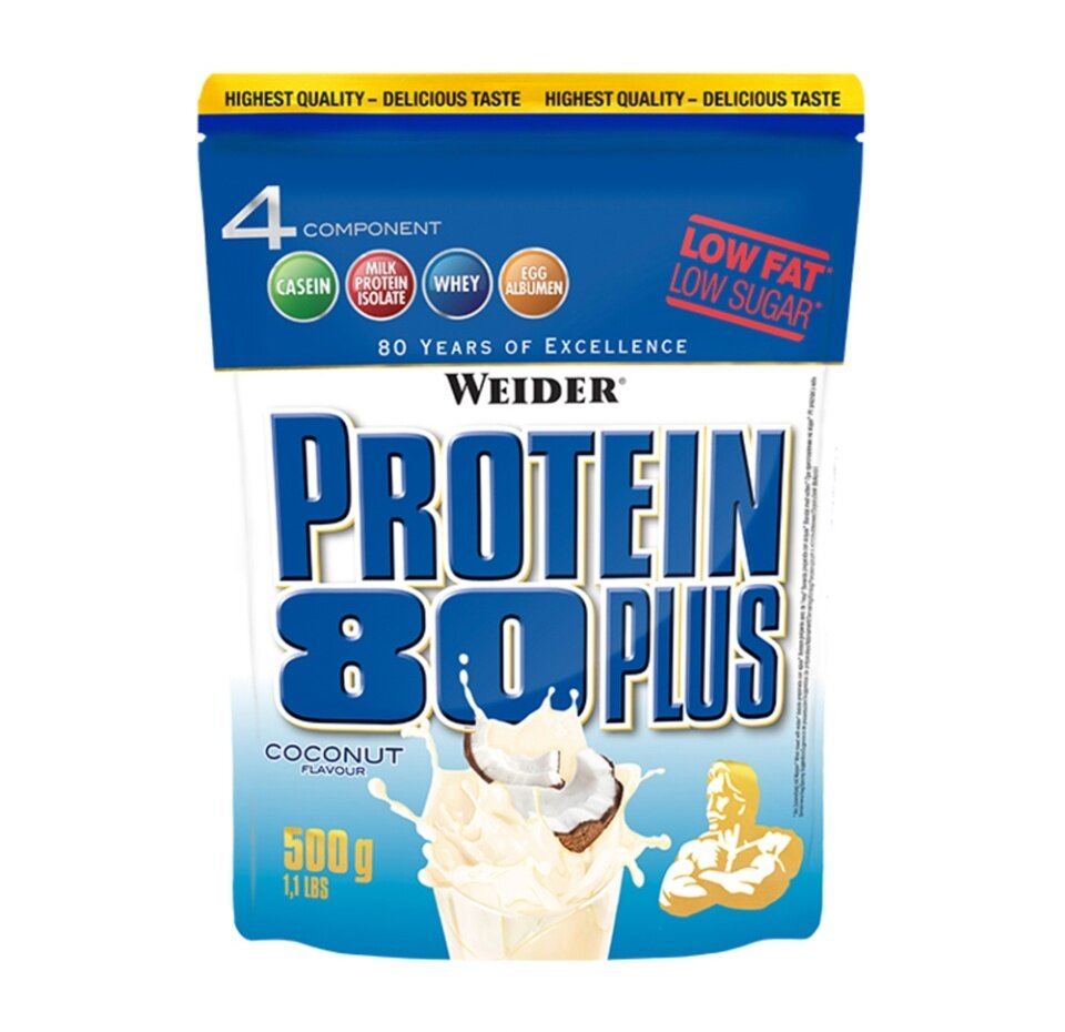 

Протеин 80 Плюс кокос Weider порошок пакет 500 г 1 шт.