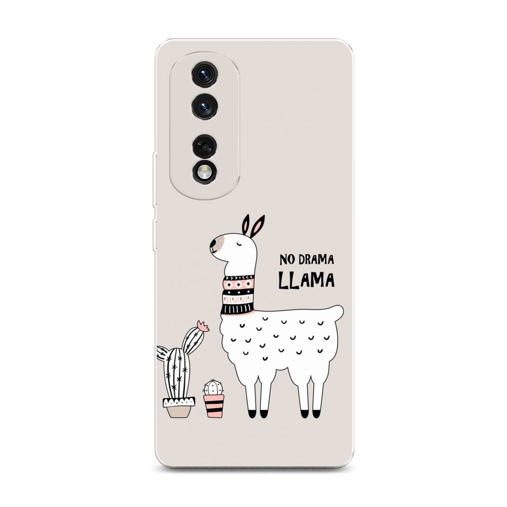 

Чехол Awog на Honor 80 Pro "No drama LLama", Бежевый;серый;белый, 6120450-2