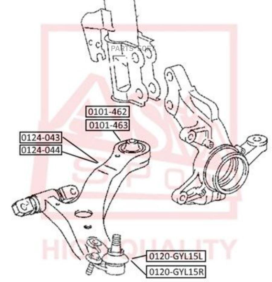 

ASVA 0124-043 Рычаг передний нижний R 1шт