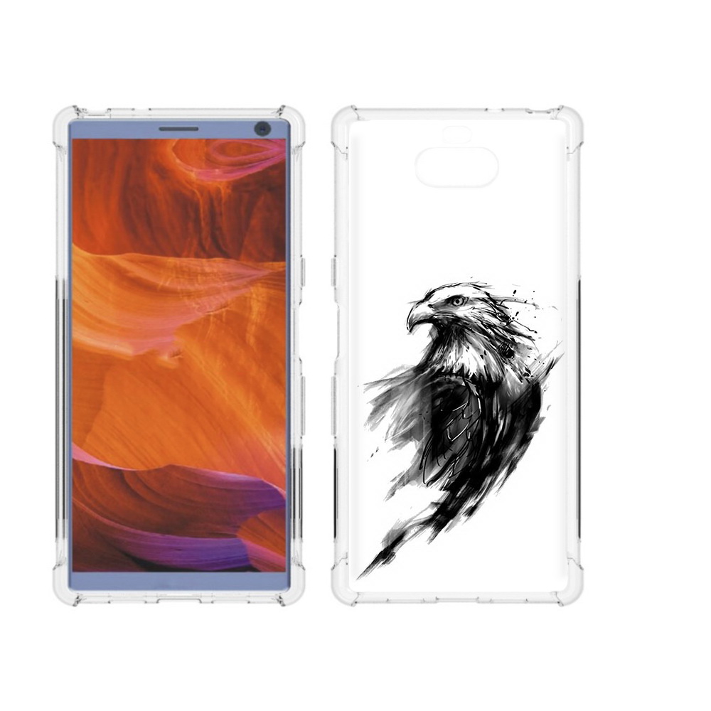 

Чехол MyPads Tocco для Sony Xperia 10 Plus чб птица, Прозрачный, Tocco