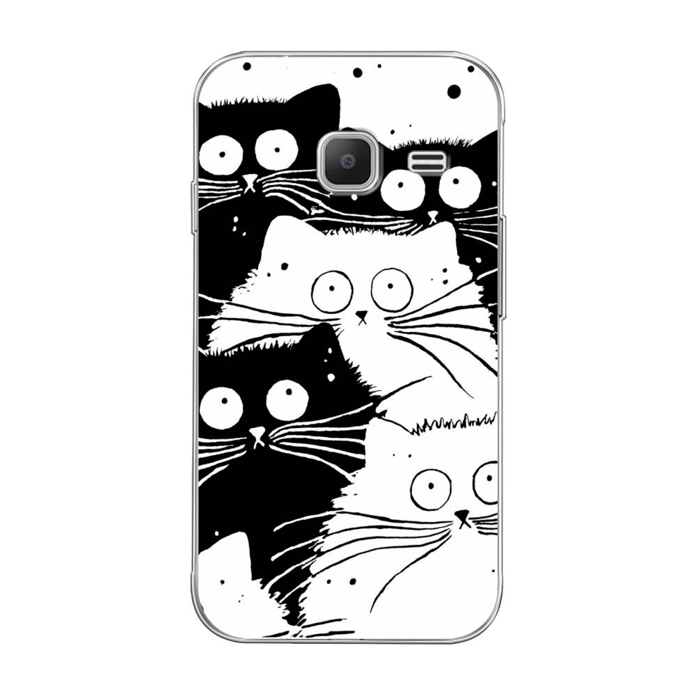 фото Чехол awog "коты черно-белые" для samsung galaxy j1 mini 2016