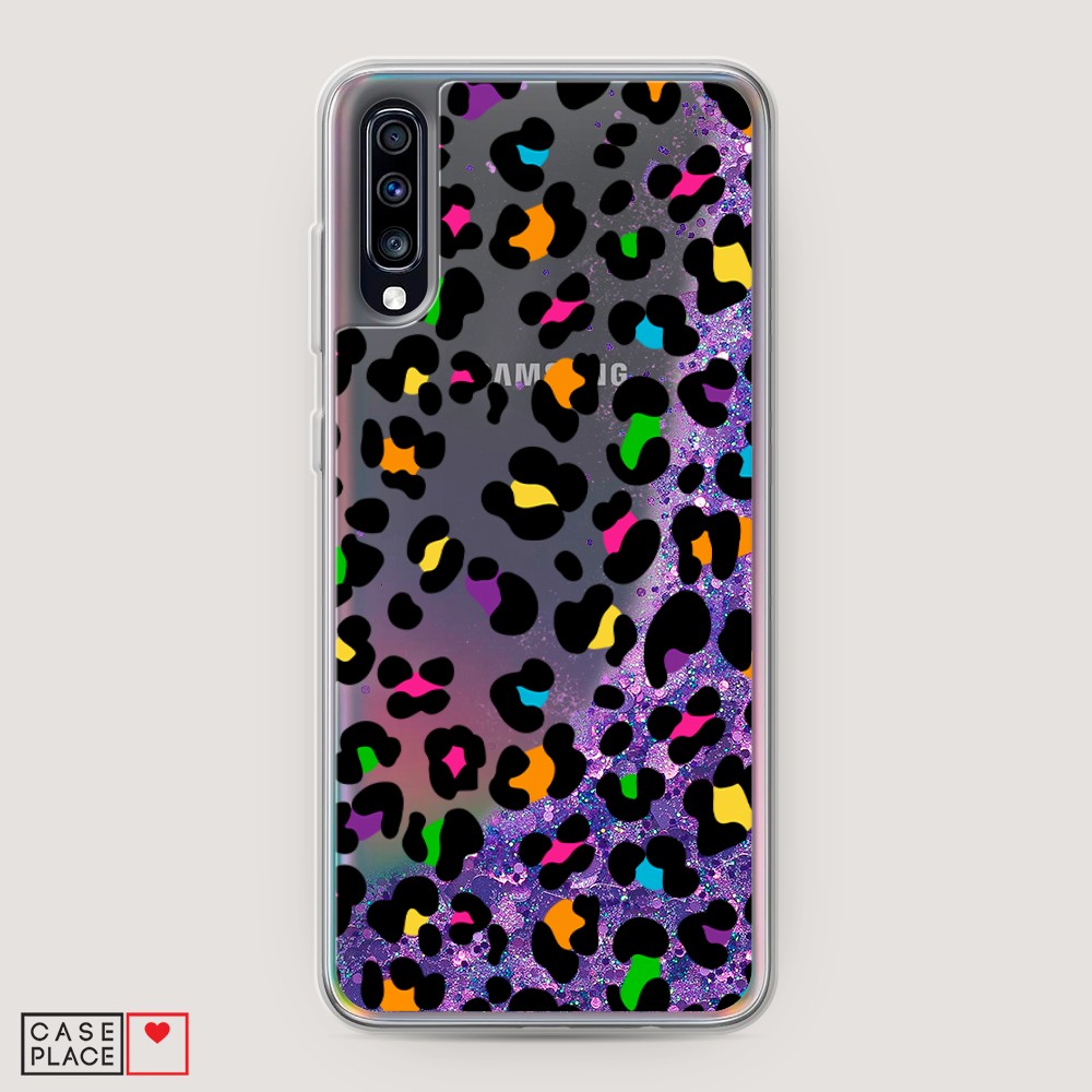 

Жидкий чехол с блестками "Яркий леопард" на Samsung Galaxy A70, 28192-1