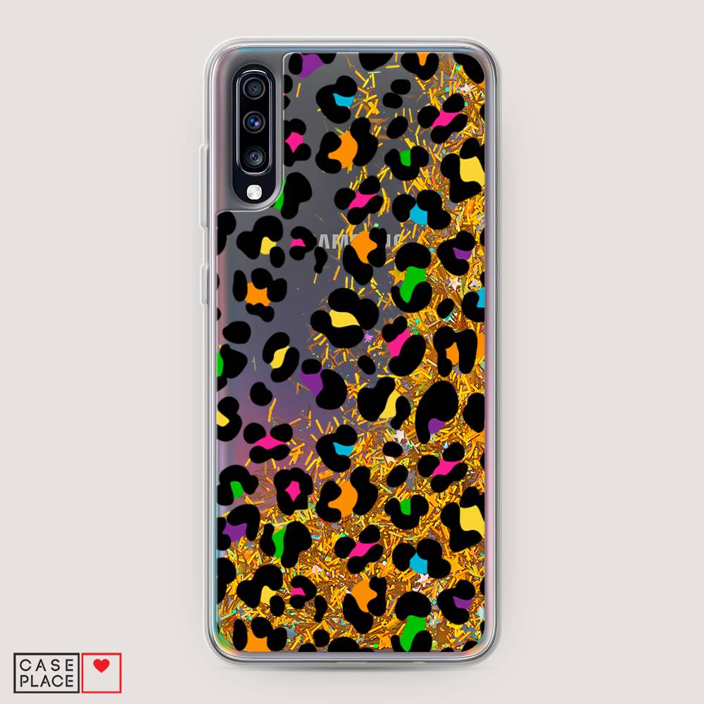 

Жидкий чехол с блестками "Яркий леопард" на Samsung Galaxy A70, 28190-1