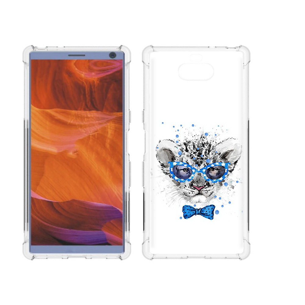 

Чехол MyPads Tocco для Sony Xperia 10 Plus тигренок с бабочкой, Прозрачный, Tocco