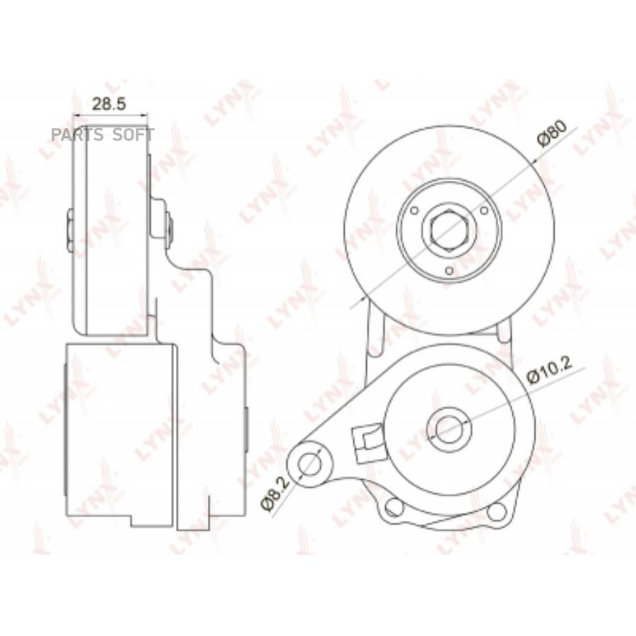 Натяжитель руч.ремня с роликом MITSUBISHI OUTLANDER I/GALANT 2.0-2.4 2000 => 100054040901