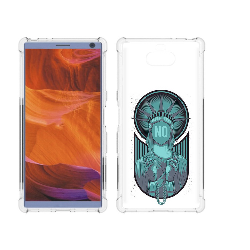 

Чехол MyPads Tocco для Sony Xperia 10 Plus статуя свободы зеленый, Прозрачный, Tocco