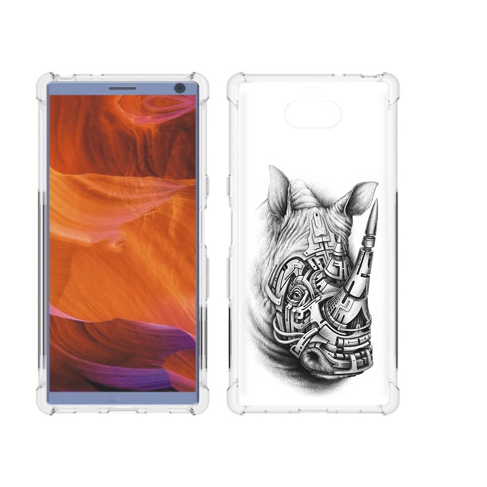 

Чехол MyPads Tocco для Sony Xperia 10 Plus стальной носорог, Прозрачный, Tocco