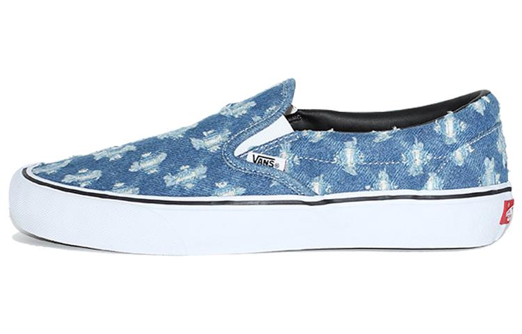 

Слипоны унисекс Vans Supreme x slip-on 2020 синие 44 EU, Синий, Supreme x slip-on 2020