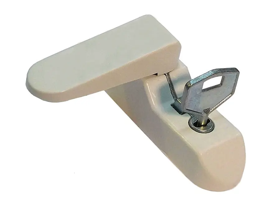 Блокиратор оконный флажковый с ключом 2.2x6.7 см, сталь, цвет белый rst цифровой оконный термогигрометр