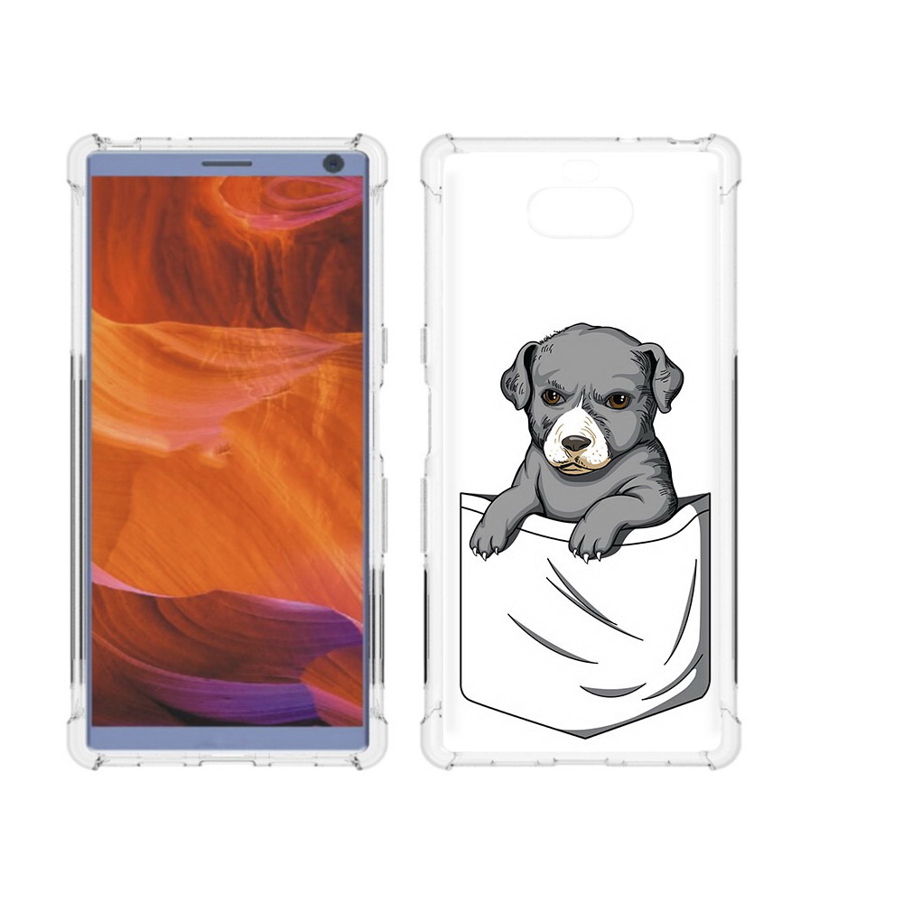 

Чехол MyPads Tocco для Sony Xperia 10 Plus собачка в кармане, Прозрачный, Tocco