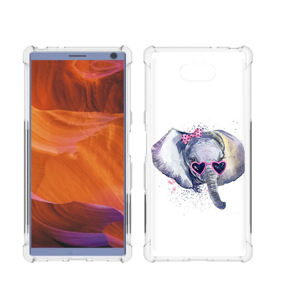 

Чехол MyPads Tocco для Sony Xperia 10 Plus слоник в очках, Прозрачный, Tocco