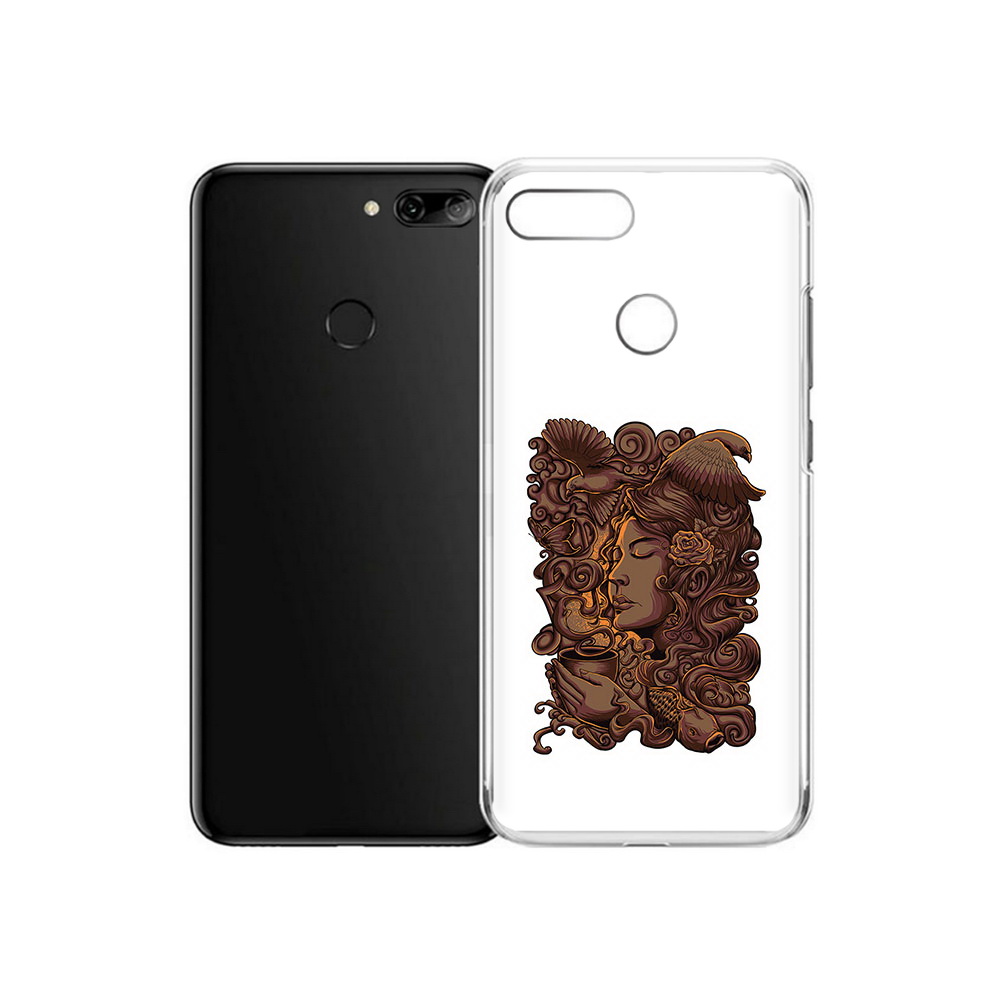 

Чехол MyPads Tocco для Alcatel 1S девушка с длинными волосами абстракция, Прозрачный, Tocco