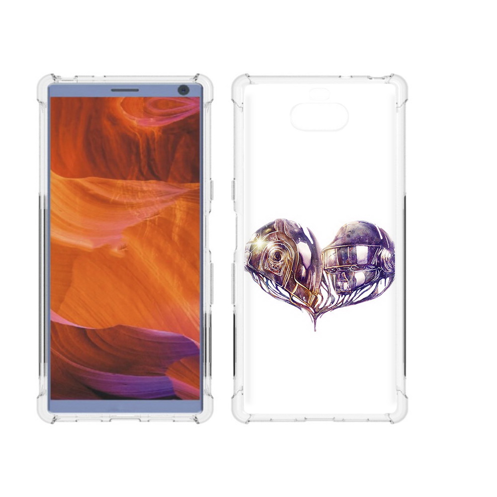 

Чехол MyPads Tocco для Sony Xperia 10 Plus сердце абстракция, Прозрачный, Tocco